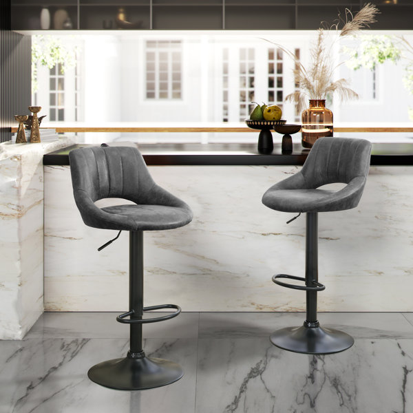 Foundry Select Newville Swivel Adjustable Height Bar Stool & Reviews